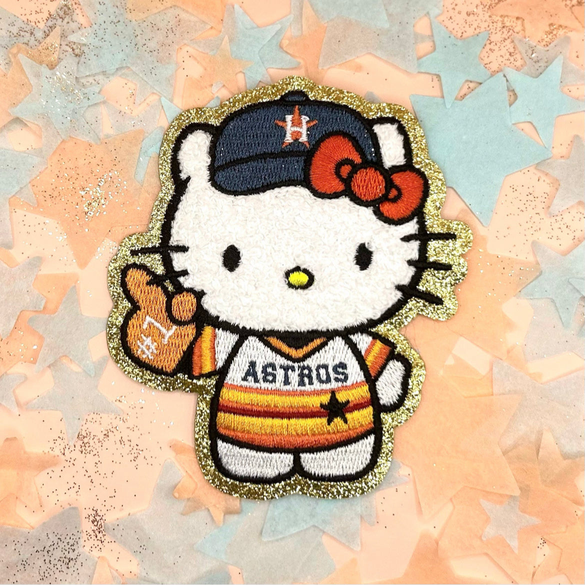 **PRE-ORDER** Kitty cheers for Astros Patch