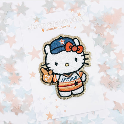 **PRE-ORDER** Kitty cheers for Astros Patch