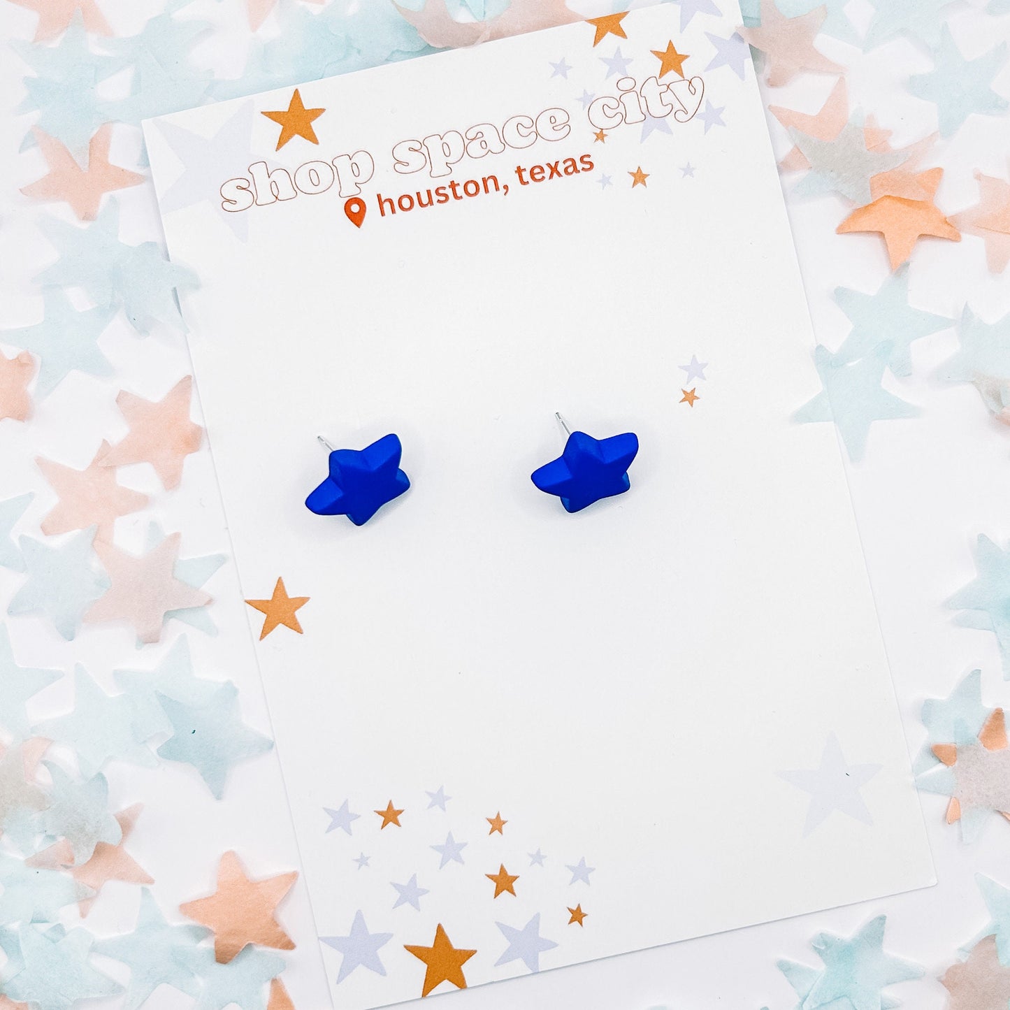 Navy Star stud Houston Astros  Earrings | Jewelry | Baseball  | World Series Champions |