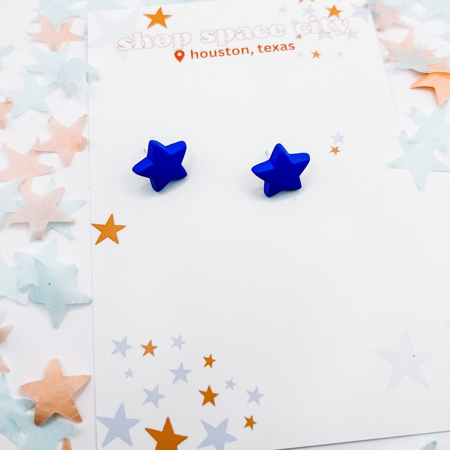 Navy Star stud Houston Astros  Earrings | Jewelry | Baseball  | World Series Champions |