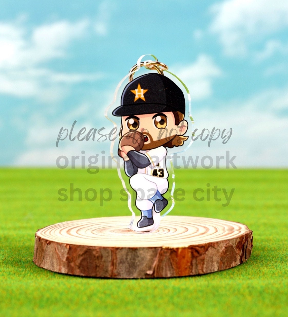 Houston Astros Lance McCullers Jr. LMJ Acrylic Keychain / 2.5 in Single Sided Charm Gold Hardware / Kawaii Cute Lover Gift /  Baseball