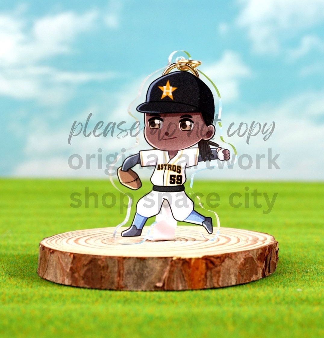 Houston Astros FRAM-CHISE Framber Valdez  Acrylic Keychain / 2.5 in Single Sided Charm Gold Hardware / Kawaii Cute Lover Gift /  Baseball