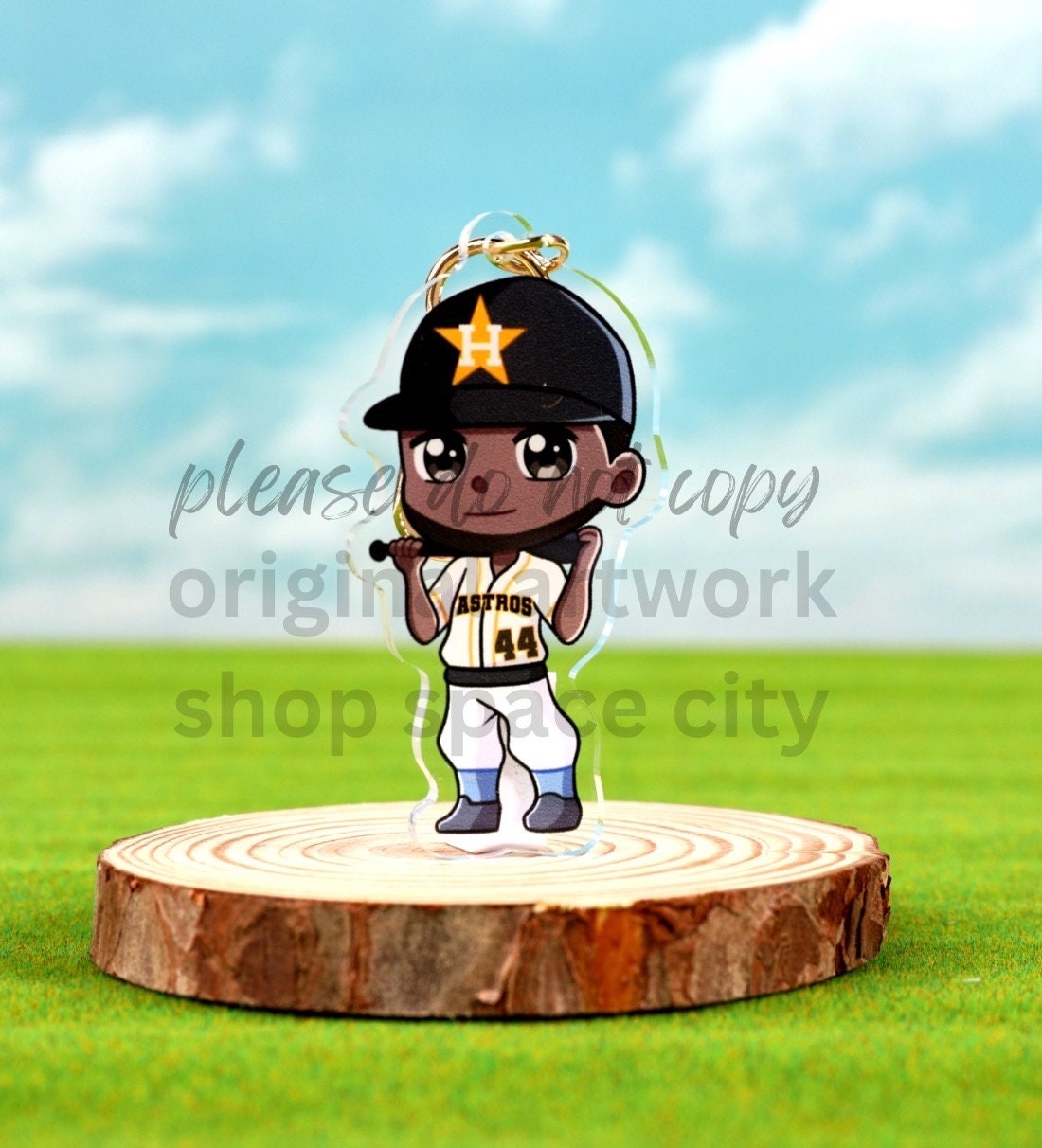 Houston Astros Yordan Alvarez Acrylic Keychain / 2.5 in Single Sided Charm Gold Hardware / Kawaii Cute Lover Gift / Yordaddy / Baseball