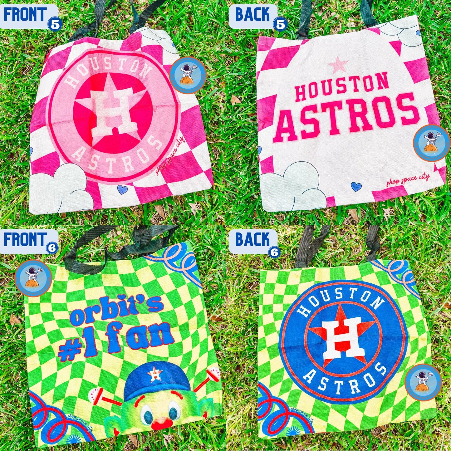 Houston Astros Tote Bags | Orbit | 15 in. reusable tote bag | shopper bag | Canvas bag | Durable canvas bag | houston texas | space city