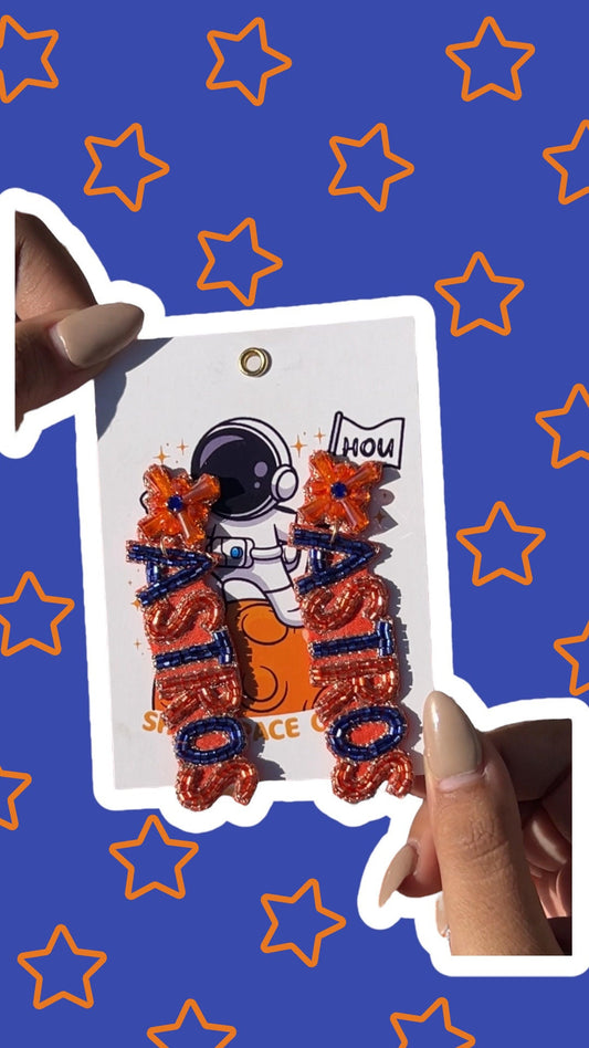 Navy and Orange Houston Astros Earrings | Jewelry | Baseball  | World Series Champions