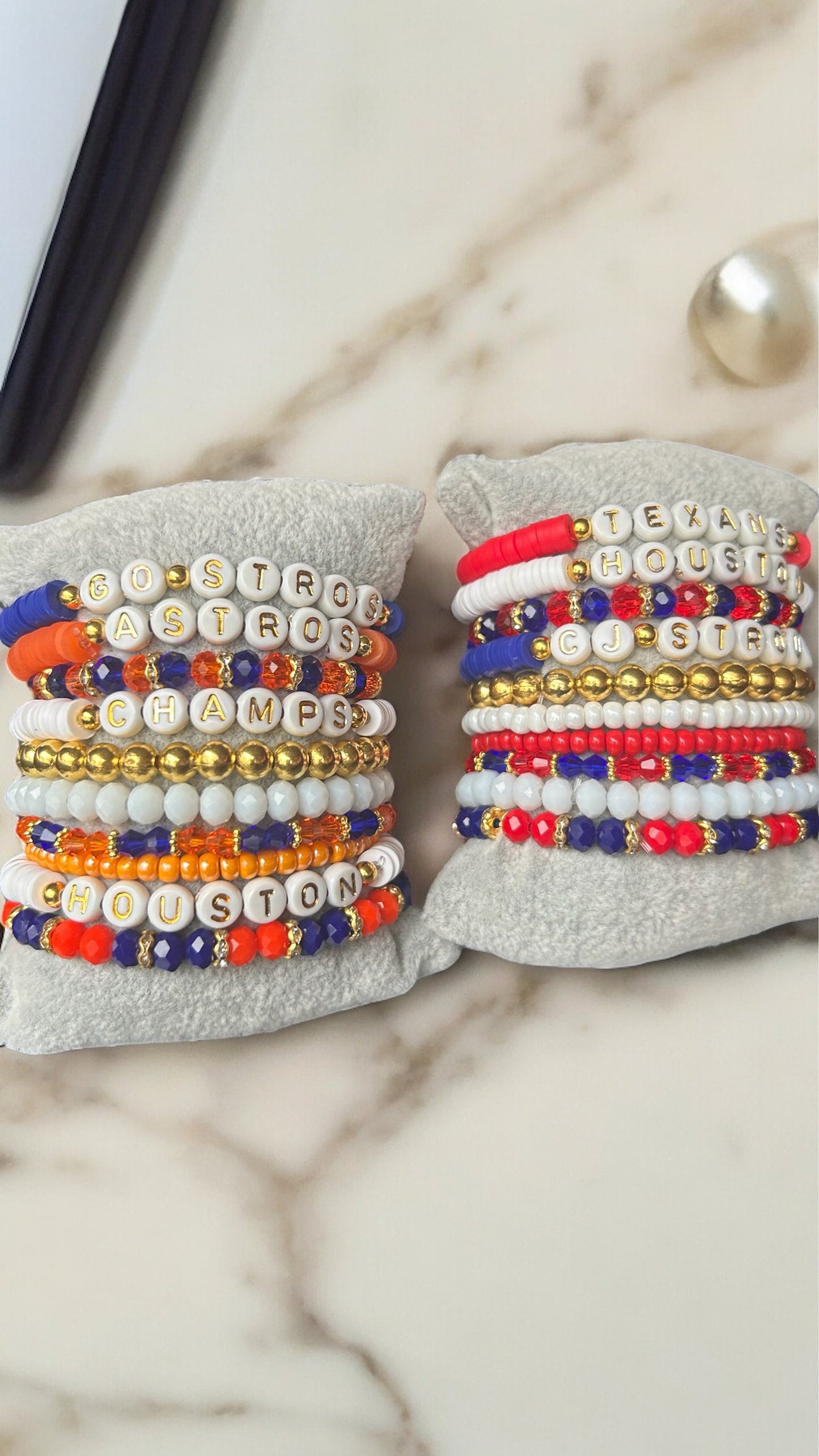 Houston Bracelet Stack | Houston Astros Bracelets | Houston Texans Bracelets